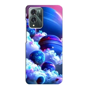 Чехлы КОСМОС для ZTE Blade V40 Pro (Синие планеты)