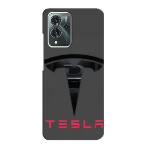 Силиконовый бампер с картинкой машины на ZTE Blade V40 Pro (Logo TESLA)