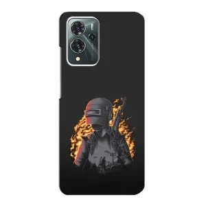 Силиконовый чехол с картинкой "Герой Pubg" на ZTE Blade V40 Pro (В огне)