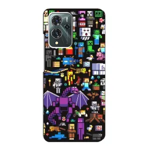 Чехол майнкрафт для ZTE Blade V40 Pro (Все персонажи)