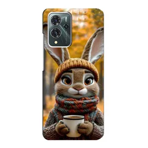 Печатный чехол «Зверята с кофе» для ZTE Blade V40 Pro (Зайчик с кофе)
