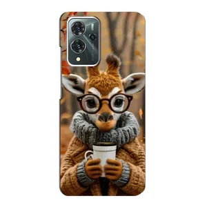 Печатный чехол «Зверята с кофе» для ZTE Blade V40 Pro (Жираф с кофе)