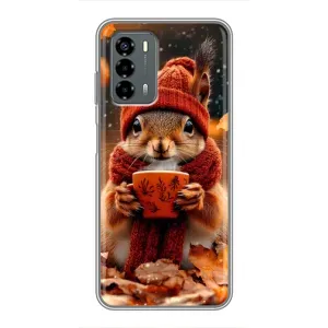 Печатный чехол «Зверята с кофе» для Blade V40 Vita (Белка с кофе)