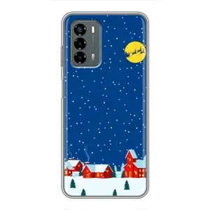 Силиконовый бампер на рождество для Blade V40 Vita (Город в снегу)