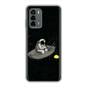 Силиконовый Чехол с принтом "Космонавты" на Blade V40 Vita (Космонавт на рыбалке)