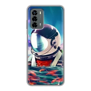 Силиконовый Чехол с принтом "Космонавты" на Blade V40 Vita (Космонавт в воде)