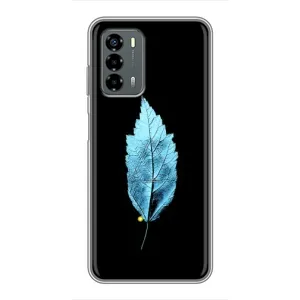Чехол с картинками на черном фоне для Blade V40 Vita (Листочек)