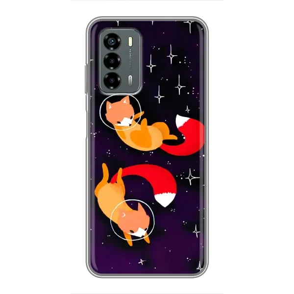 Чехол с рисунком «Лисы» для Blade V40 Vita