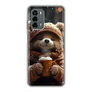 Печатный чехол «Зверята с кофе» для Blade V40 Vita (Медвежонок с кофе)