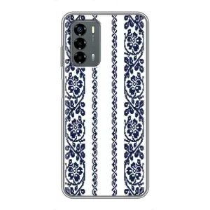 Силиконовый Чехол на Blade V40 Vita с картинкой Вышиванки (Синяя вышиванка)