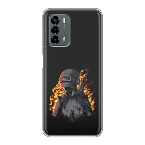 Силиконовый чехол с картинкой "Герой Pubg" на Blade V40 Vita (В огне)