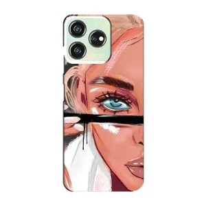 Силіконовый Чохол на ZTE Blade V50 Design з картинкой Модных девушек (Дівчина та вії)