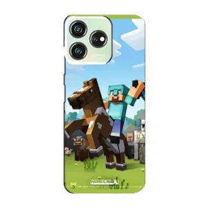 Чехлы для ZTE Blade V50 Design (Персонажи Майн Крафт) (На коне)