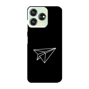 Чехол с картинками на черном фоне для ZTE Blade V50 Design (Самолетик)