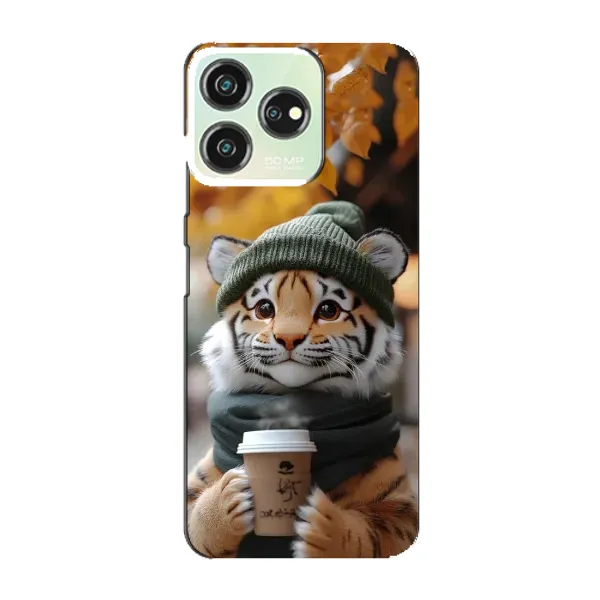 Чехол с рисунком «Тигр с кофе» для ZTE Blade V50 Design Чехол с рисунком «Тигр с кофе» для ZTE Blade V50 Design