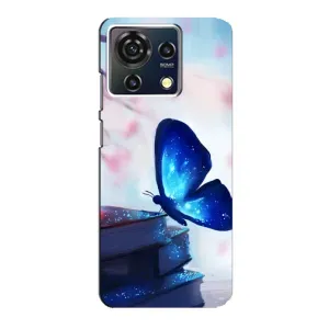 Силиконовый бампер с картинкой животных для ZTE Blade V50 Vita (Бабочка синяя)