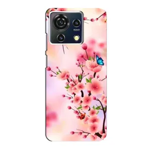 Чехол с принтом САКУРЫ на ZTE Blade V50 Vita (Бабочки на сакуре)