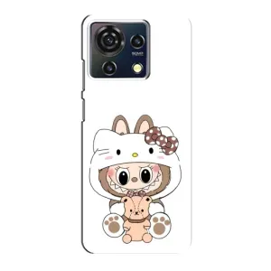 Чехол с принтом Лабубу для ZTE Blade V50 Vita (Белый Лабубу)