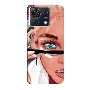 Силиконовый Чехол на ZTE Blade V50 Vita с картинкой Стильных Девушек (Девушка и ресницы)