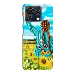 Чехол Стильные девушки на ZTE Blade V50 Vita (Девушка на поле)