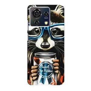 Силиконовый Чехол с Енотами на ZTE Blade V50 Vita (Енот в очках)
