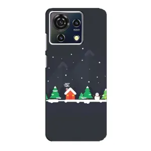 Силиконовый бампер на рождество для ZTE Blade V50 Vita (Город зимний)