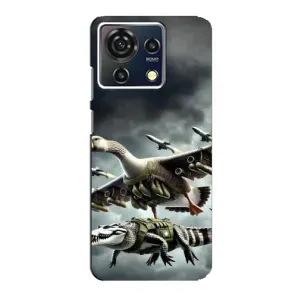 Чехол с мемами тралалело тралала для ZTE Blade V50 Vita (Гусини и крокодило)