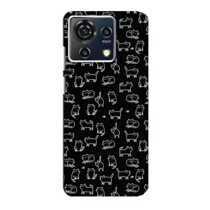 Чехол на тематику: Коты для ZTE Blade V50 Vita (Котики на черном)