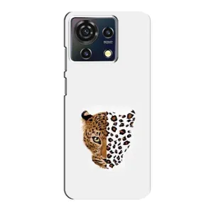 Чехол с леопардовым принтом на ZTE Blade V50 Vita (Леопард на белом)