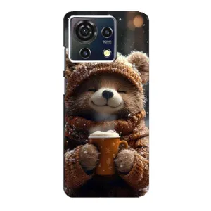 Печатный чехол «Зверята с кофе» для ZTE Blade V50 Vita (Медвежонок с кофе)