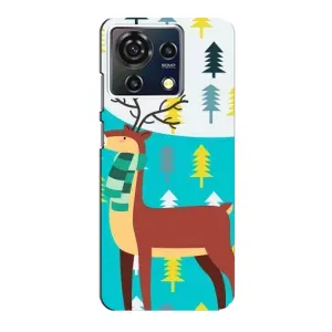 Силиконовый бампер с картинкой животных для ZTE Blade V50 Vita (Олень с шарфом)