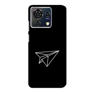 Чехол с картинками на черном фоне для ZTE Blade V50 Vita (Самолетик)