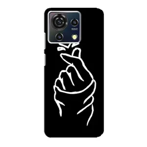 Чехлы (Знак сердечка) на ZTE Blade V50 Vita (Сердце на черном)