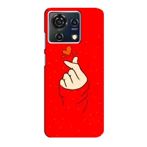 Чехлы (Знак сердечка) на ZTE Blade V50 Vita (Сердце на красном)