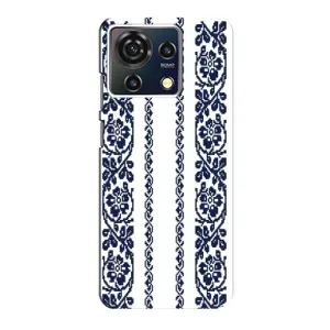 Силиконовый Чехол на ZTE Blade V50 Vita с картинкой Вышиванки (Синяя вышиванка)