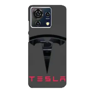 Силіконовий бампер з картинкою машини на ZTE Blade V50 Vita (Logo TESLA)