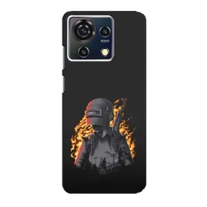 Силиконовый чехол с картинкой "Герой Pubg" на ZTE Blade V50 Vita (В огне)