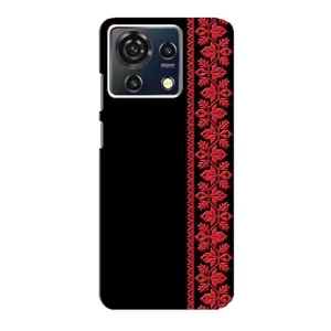 Силиконовый Чехол на ZTE Blade V50 Vita с картинкой Вышиванки (Вышиванка на черном)