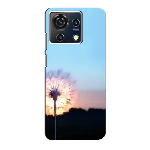 Силиконовый Чехол с одуванчиками на ZTE Blade V50 Vita (Закат с одуванчиком)
