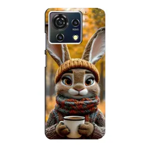 Печатный чехол «Зверята с кофе» для ZTE Blade V50 Vita (Зайчик с кофе)