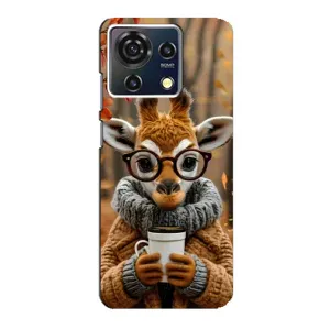Печатный чехол «Зверята с кофе» для ZTE Blade V50 Vita (Жираф с кофе)