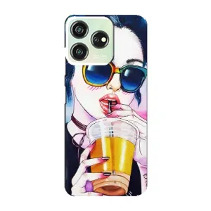 Чехол с картинкой Модные Девчонки ZTE Blade V50 (Девушка с коктейлем)