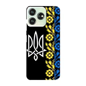 Силиконовый Чехол на ZTE Blade V50 (Герб и вышыванка)