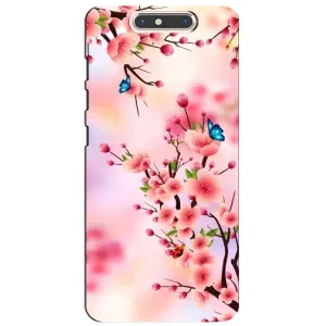 Чехол с принтом САКУРЫ на ZTE Blade V8 (Бабочки на сакуре)