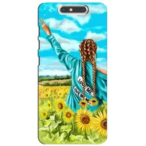 Чехол Стильные девушки на ZTE Blade V8 (Девушка на поле)