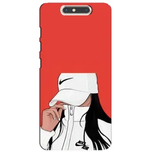 Силиконовый Чехол на ZTE Blade V8 с картинкой Стильных Девушек (Девушка Nike)