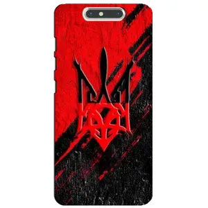 Чехлы УПА (Красно-Чёрный) на ZTE Blade V8 (Герб в цвете УПА)