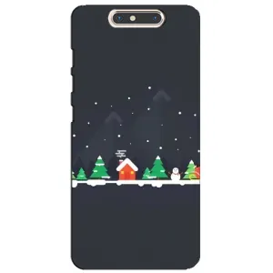 Силиконовый бампер на рождество для ZTE Blade V8 (Город зимний)