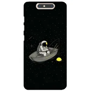 Силиконовый Чехол с принтом "Космонавты" на ZTE Blade V8 (Космонавт на рыбалке)