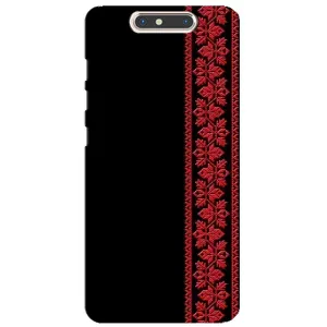 Силиконовый Чехол на ZTE Blade V8 (Красная Вышиванка)